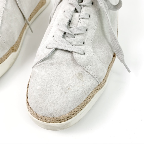 Vince Jadon Espadrille Sneaker Size 9 Gray Suede Jute - Picture 6 of 11